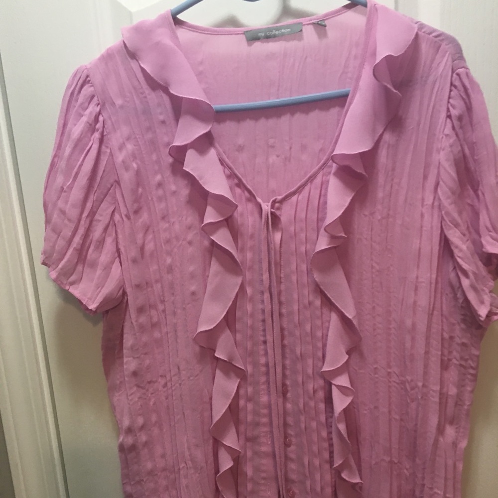 Career wear plus size pink top